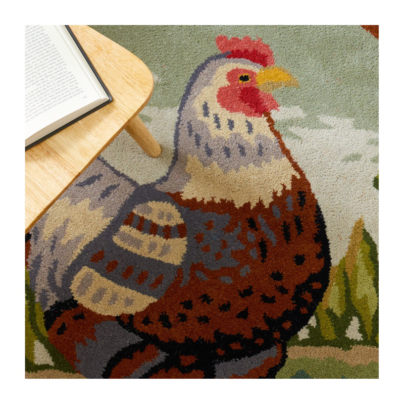Novelty Hand Tufted Wool Rug, Round 3'