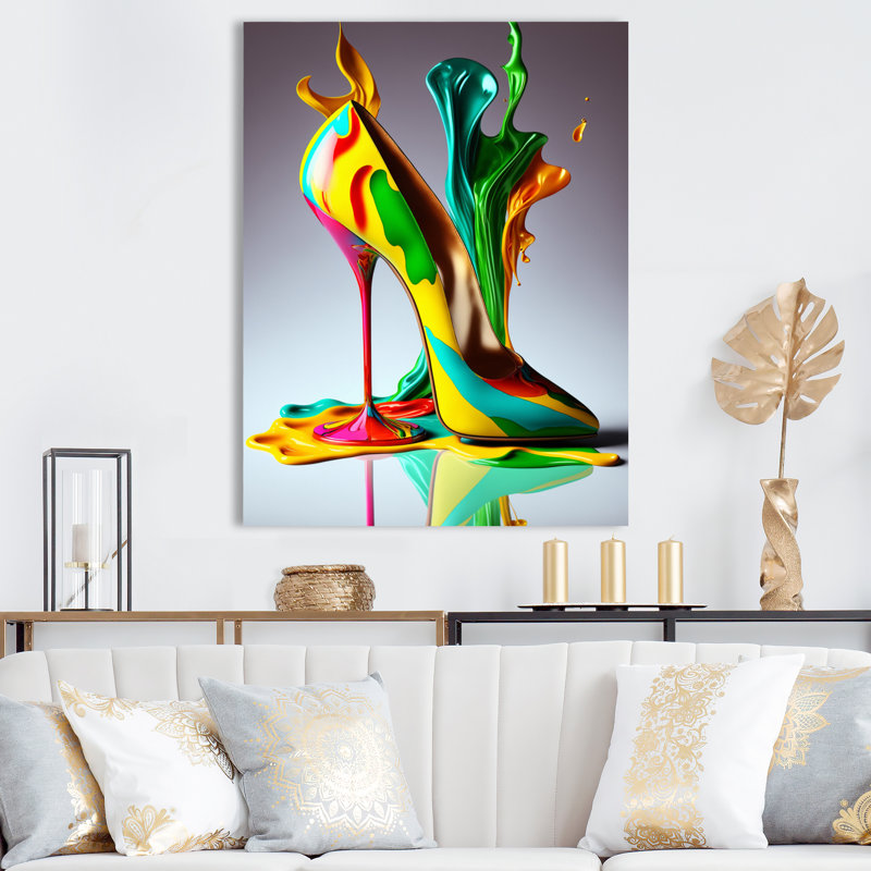 Impression murale multicolore en verre Fashion, H 20 po x l 12 po