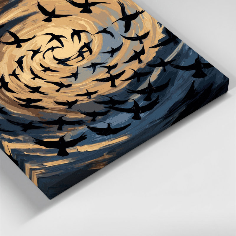 Birds Common Blackbird Grey Canvas Wall Art, 8" H x 10" W
