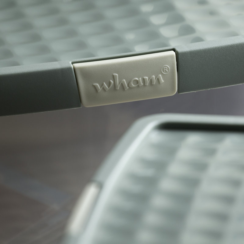 Wham Clip 62L Rectangular Plastic Storage Boxes with Secure Clip Lock Lids. L:59.5 x W:39.5 x H:33.5cm Clear/Stone/Slate Grey