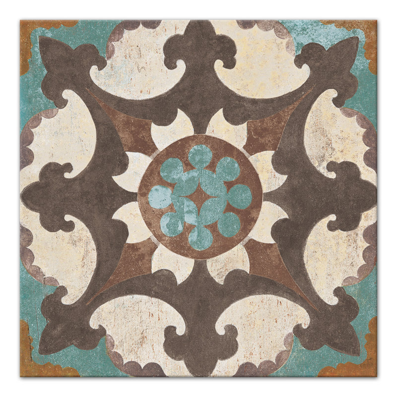 « decorativeing marocain tile », reproduction d’art sur toile tendue, H 12 po x l 12 po