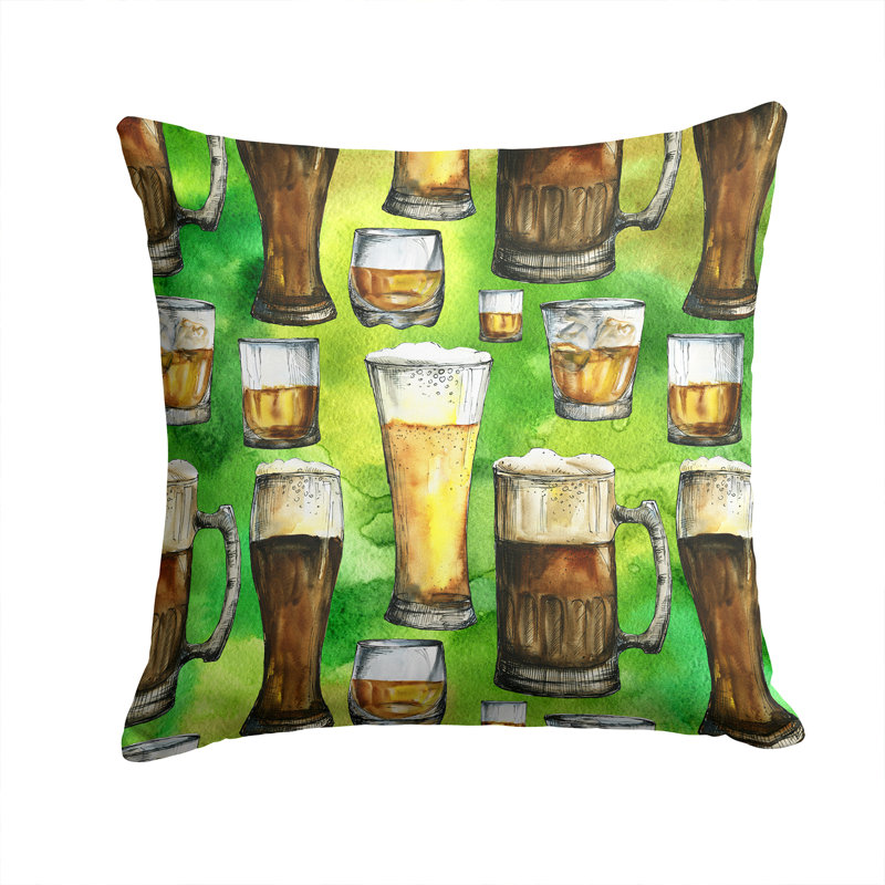 Beers Indoor/Outdoor Throw Pillow, 14" x 14"