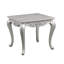 Table basse de style traditionnel en bois avec finition argentée