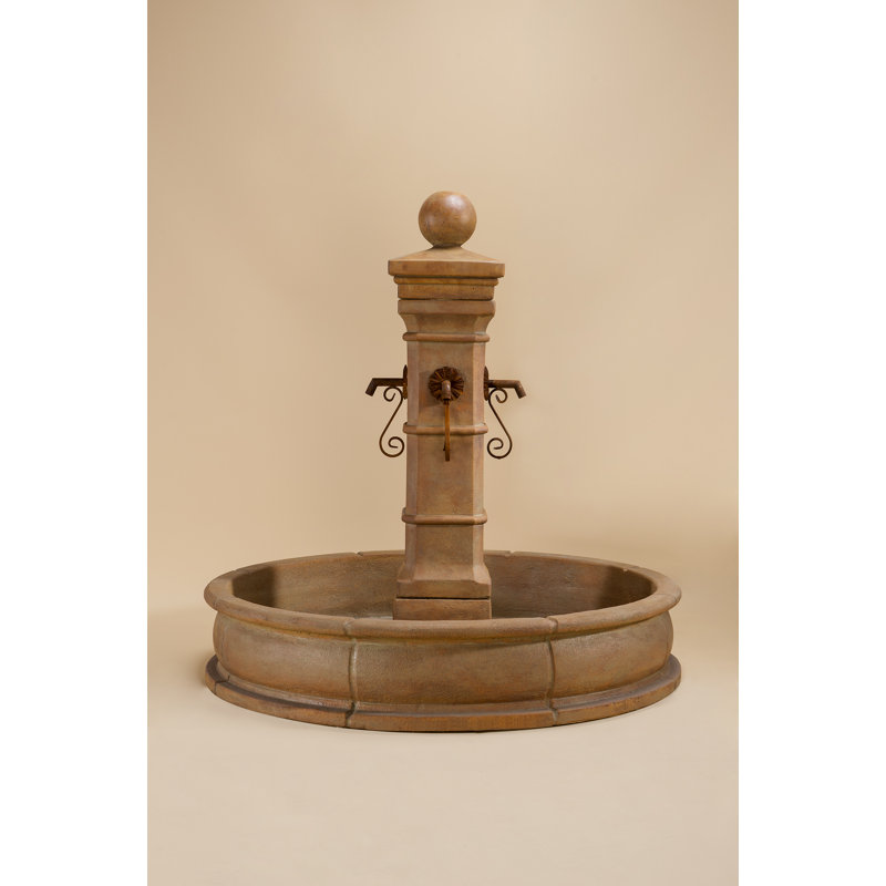 Heckman Handcrafted Outdoor Concrete / Cement Column Fountain