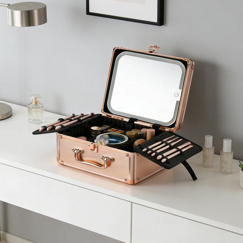 Polyvinyl Chloride (PVC) Jewellery Box, Rose Gold