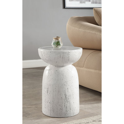 Table d'appoint moderne en fibre de béton moderne gris