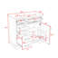 Meuble-lavabo autoportant avec lavabo en céramique, 4 tiroirs et tablette réglable-1060329552