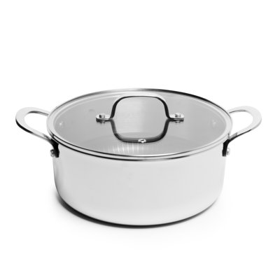 Lexi Home Modern Kitchen Basics 4.8 qt. Non-Stick Stainless Steel Soup Pot with Lid -  LB5569