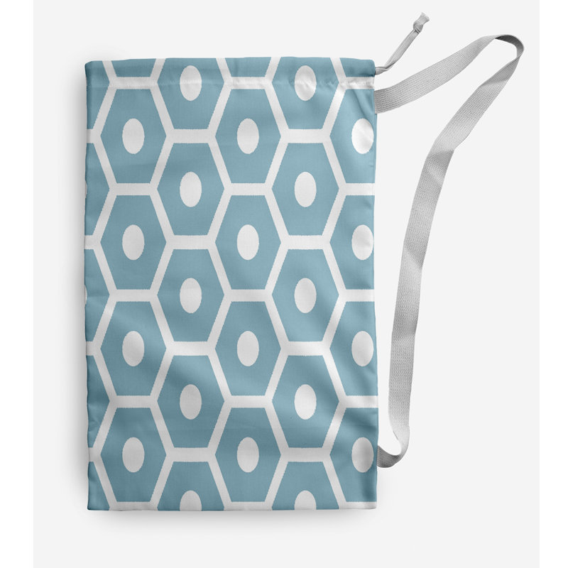 Sac à linge géométrique, Petit (H 29 po x l 18 po), Bleu ciel