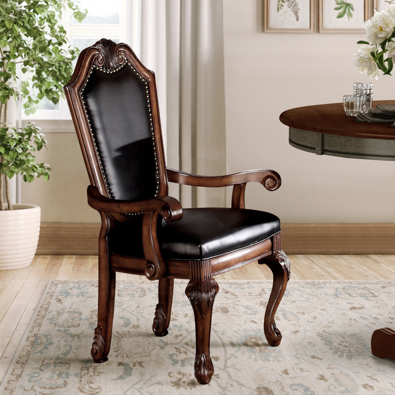 Amoi Arm Chairs with Queen Anne Legs, Cherry