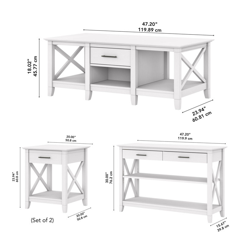 Ensemble de table 4 pièces Katia, Chêne blanc pur