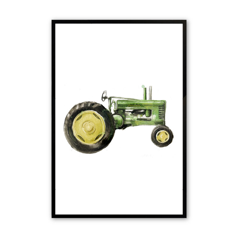 «Eldorado Green Tractor», art encadré, Noir satiné, H 24 po x l 18 po x P 1,25 po