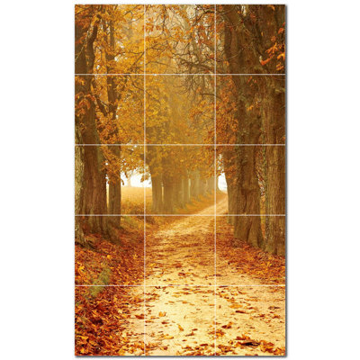 Autumn Photo 12'' x 12'' Satin Ceramic Decorative Mural