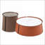 Table basse 31,5 po avec plateau en marbre blanc et cuir orange Structure en fer, sans assemblage pour le salon / bureau