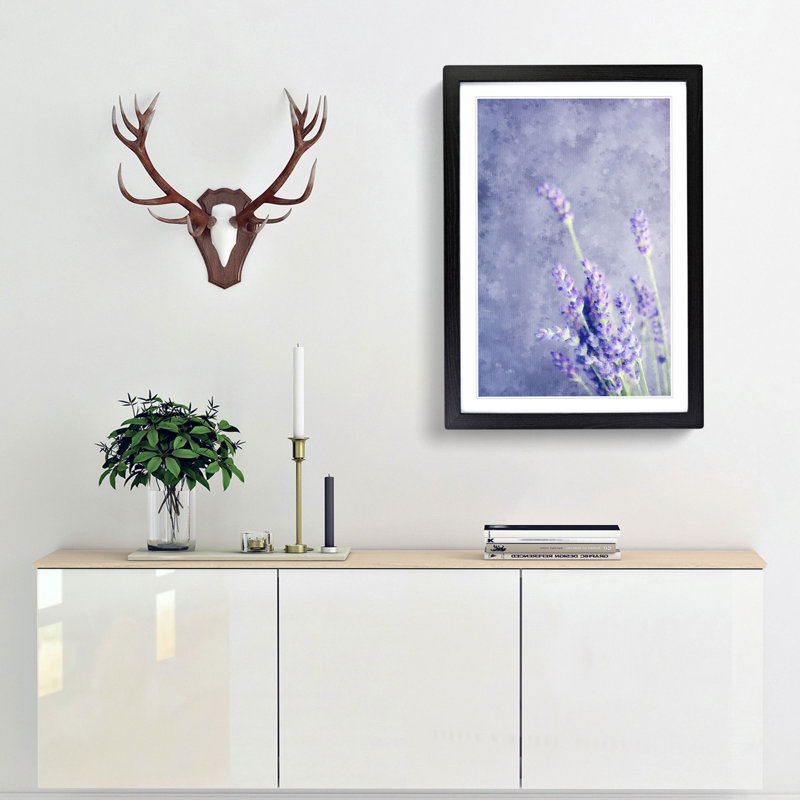 Pretty Purple Lavender - Framed Print, 87cm H x 62cm W x 2cm D, Black Framed