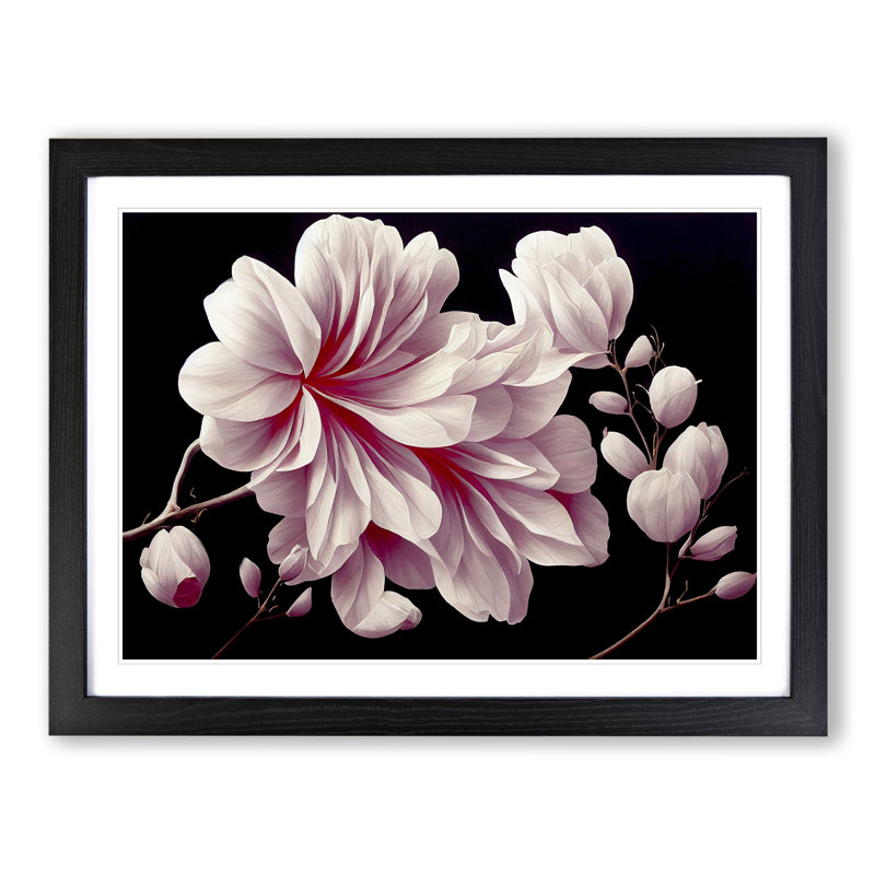 Amazing Flowers - Single Picture Frame Print, 46cm H x 64cm W x 2cm D, Black