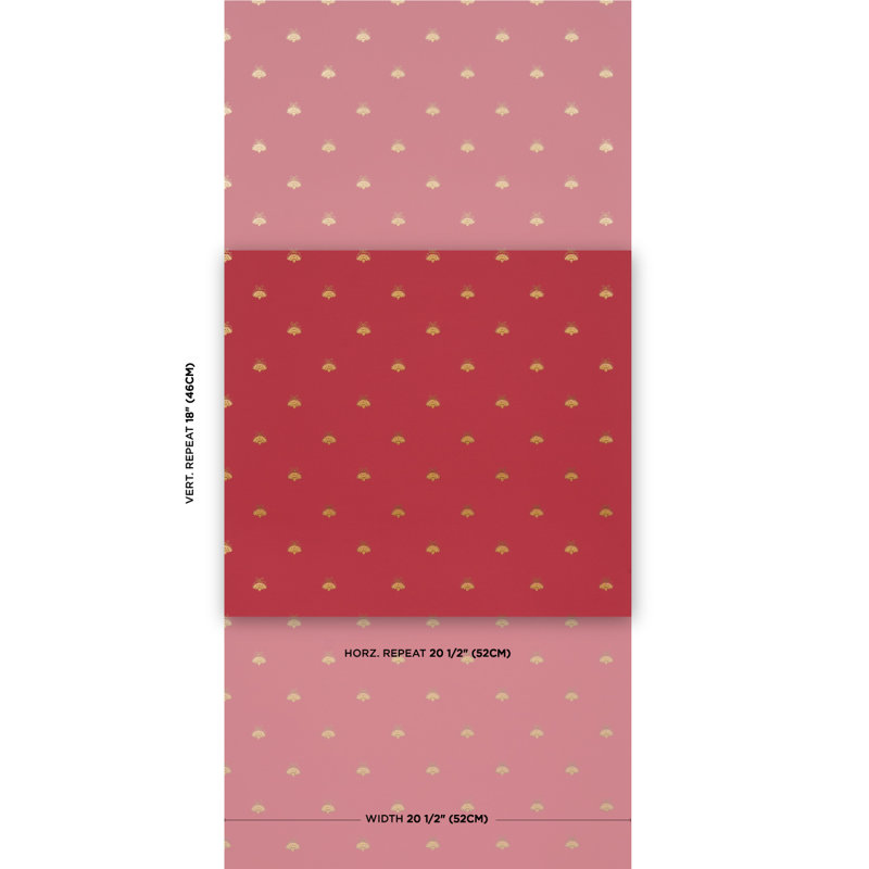 Hubert's Bees Wallpaper, Rouge/Gold