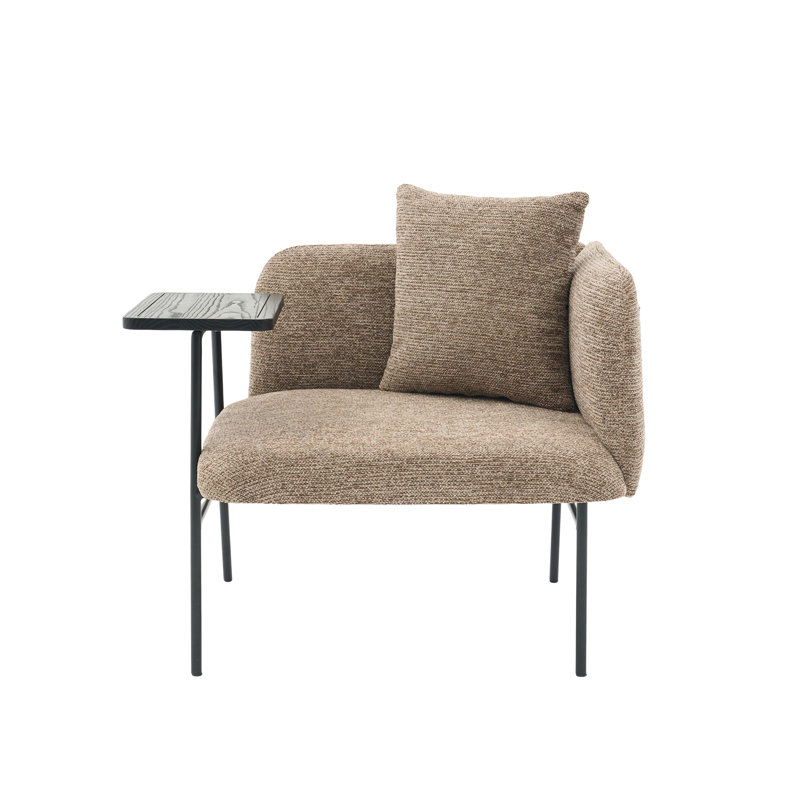 Chaise de loisir rembourrée avec tablette, Kaki