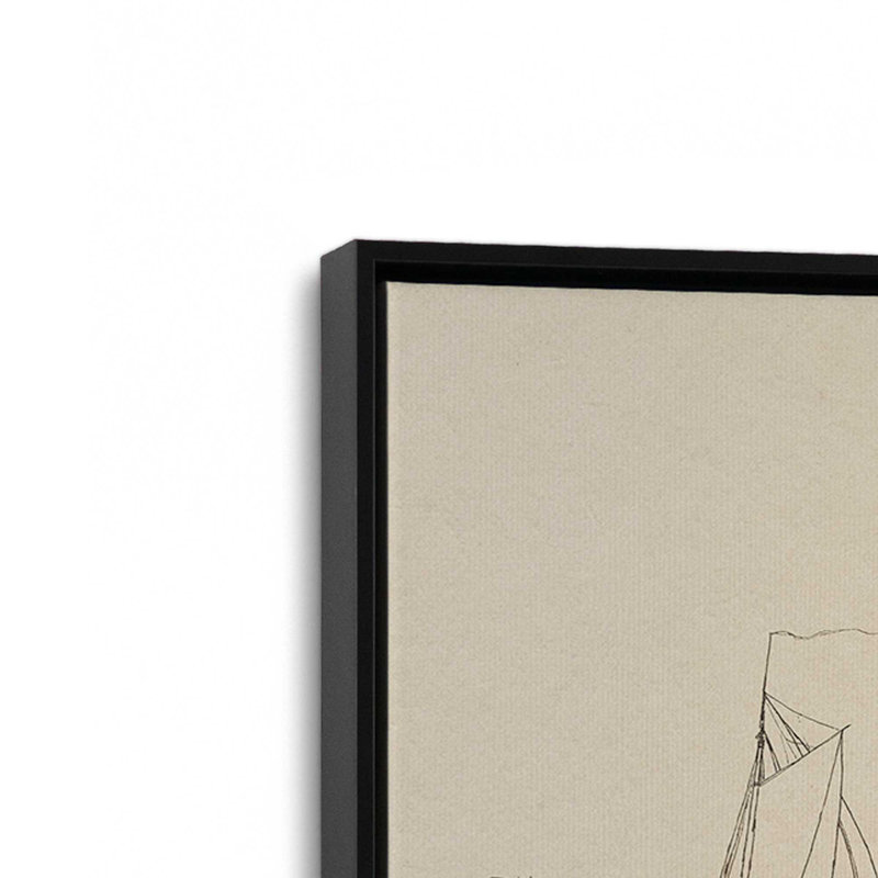 Reproduction d'art sur toile S croquis du port I, Noir, H 8 po x l 12 po, Cadre flottant