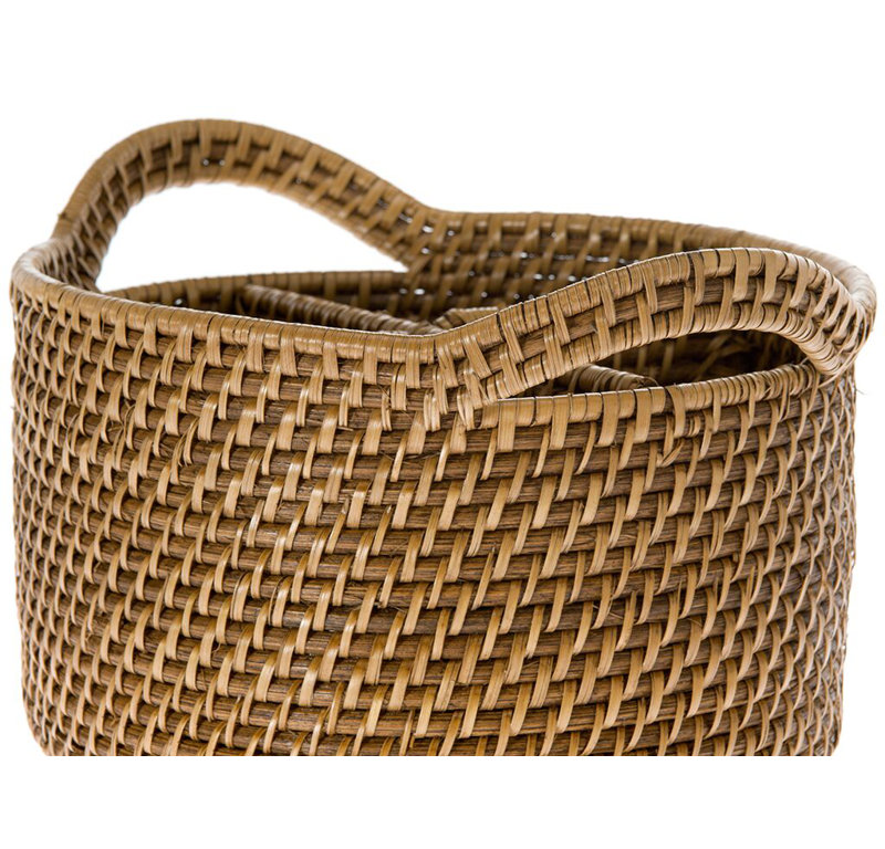Bavan Rattan Oval Flatware Caddy, Brown