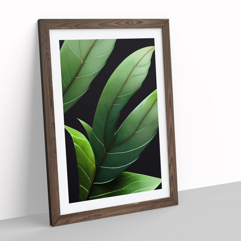 Flowing Leaves - Single Picture Frame Painting, 64cm H x 46cm W x 2cm D, Walnut