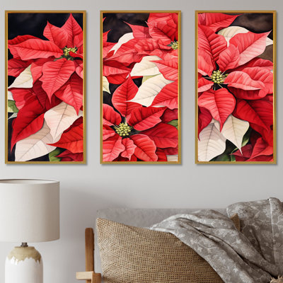 Poinsettias Minimalisme de rêve - Ensemble de décoration murale poinsettias