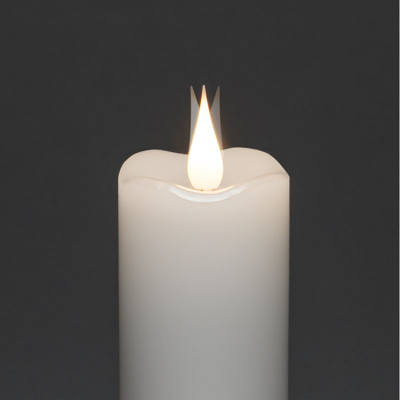3D Moving Flame Battery Candle, White, 12.7cm H x 5cm W x 5cm D