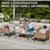 4-Piece All-Weather Rounded Outdoor Conversation Set with 5" Thick Cushions