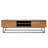Modern Walnut & Black TV Stand with Metal Legs, 70.9 x 19.7 x 15.7 inches | 100% Melamine Coated Particle Board, 0.7-inch Thickness | Features 2 Drawers, Numerous Shelves, Wall-Mountable, Industrial Design-1294417860