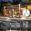 Abri de jardin en acier l 12 pi L 10 pi. Pergola d'extérieur, pergola à persiennes, pergola en aluminium pour patio-118305577