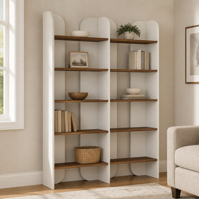 Bibliothèque 70,8 ", bibliothèque à 5 niveaux avec tablettes ouvertes