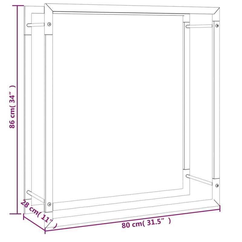 Murlen 80cm W Metal Log Rack
