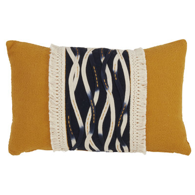 Coussin lombaire en coton Moutarde