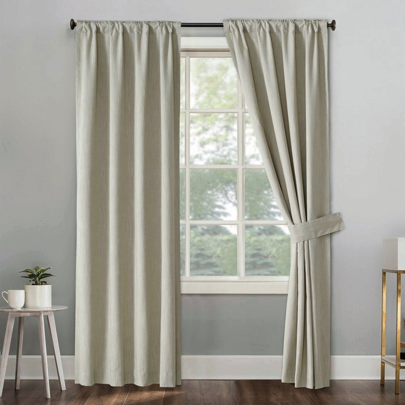 Bedford Solid Rod Pocket Curtain Panels, 38" W x 96" L