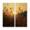 Champ avec coucher de soleil - Art mural sur toile 2 panneaux