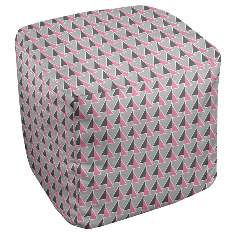 Repose-pieds cube à motif shifted arrows, Rose, H 13 po x l 13 po x P 13 po