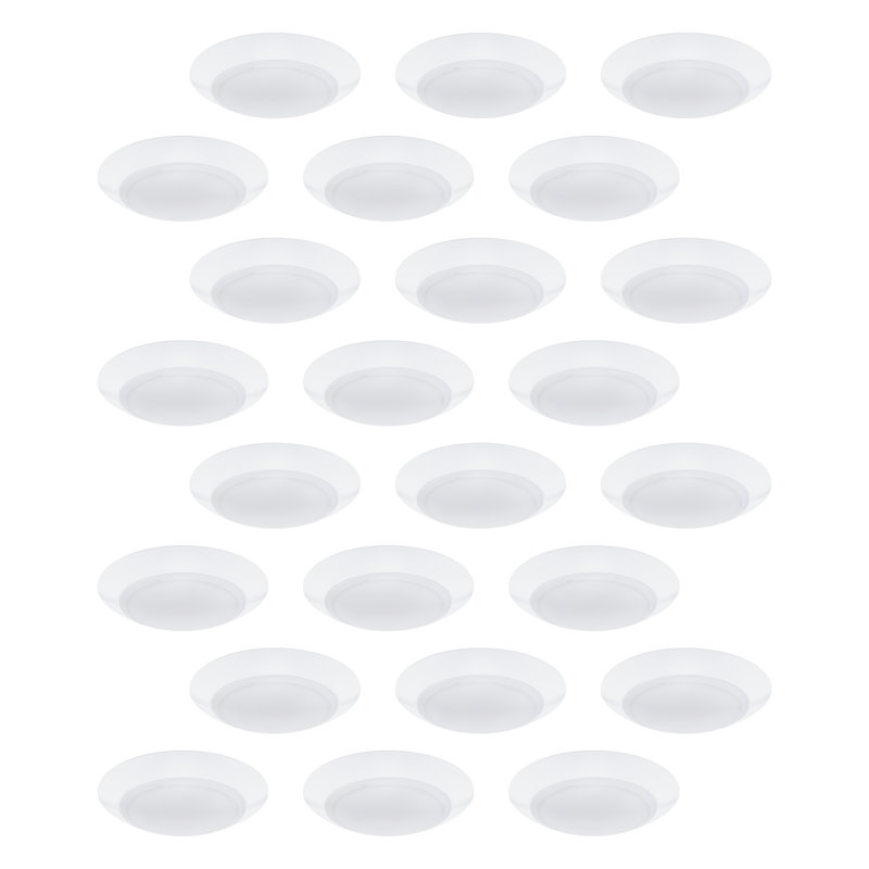 Disc 7.5" White Dimmable LED Flush Mount Wall / Ceiling Light, 5-CCT Selectable 2700K/3000K/3500K/4000K/5000K; Set of 24