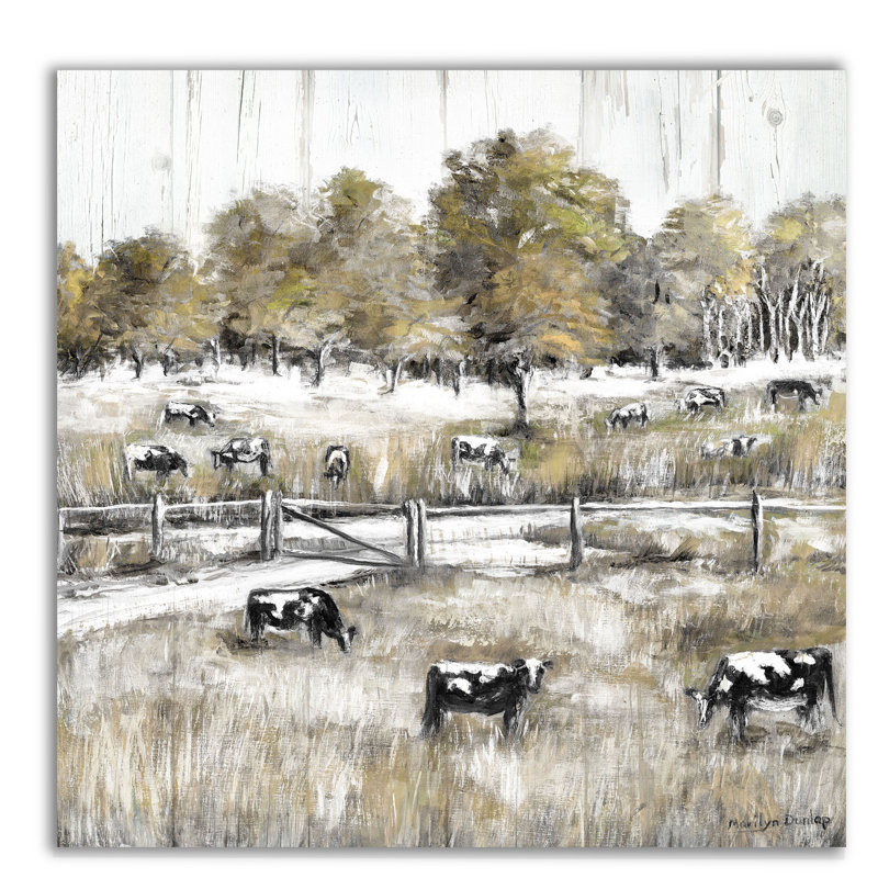 « lazy pâturage », peinture sur toile tendue, H 10 po x l 10 po x P 1,5 po