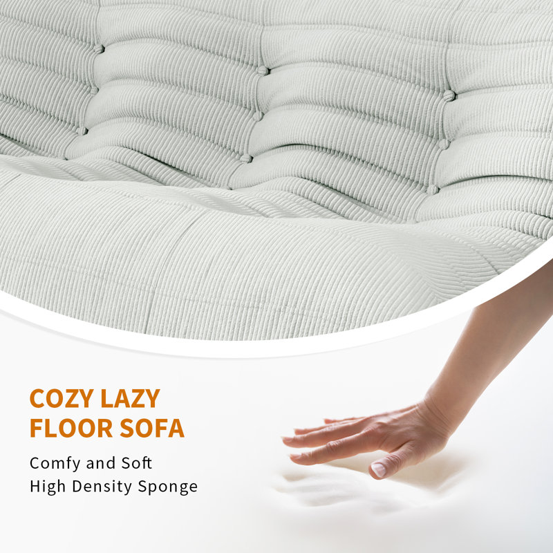 Boneless Armless 3-Seat Bean Bag Chair Sofa Comfy Lazy Sofa Fireside Chair Soft Memory Foam Lounger for Bedroom Living Room Apartment or Gaming Venue