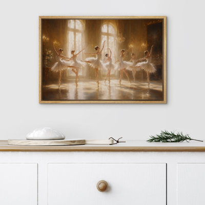 «Elegant Ballet Dancers Performance Ballroom Dance», œuvre d'art murale encadrée sur toile