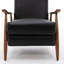 Fauteuil inclinable avec accoudoirs en bois Fremont - Noir-1570655244