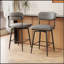 Ensemble de 2 tabourets de bar rotatifs à 360 ° avec tabourets de bar avec coussins en cuir et supports en fer, convenant à divers endroits tels que les cuisines, les restaurants, les bureaux, etc.