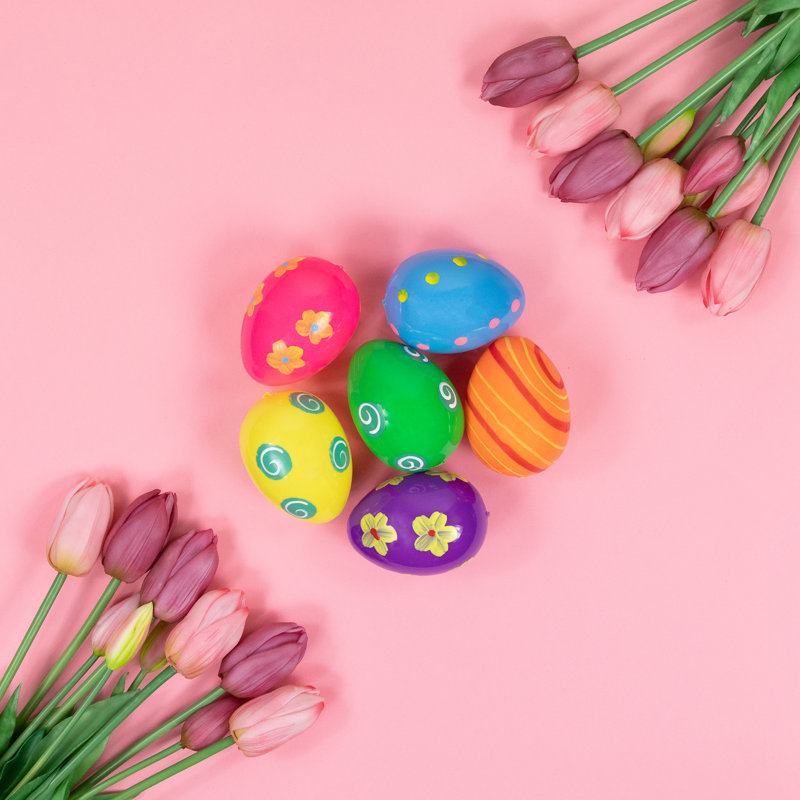 Paquet de 6 œufs de Pâques colorés 3,25 po