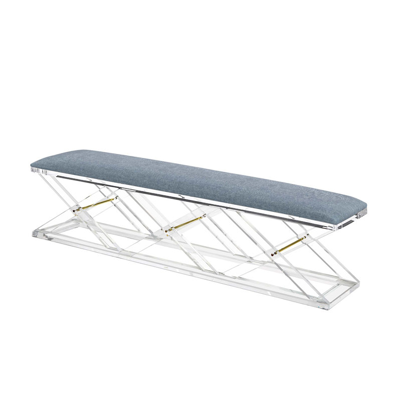 Asher Polyester Upholstered Bench, Surf