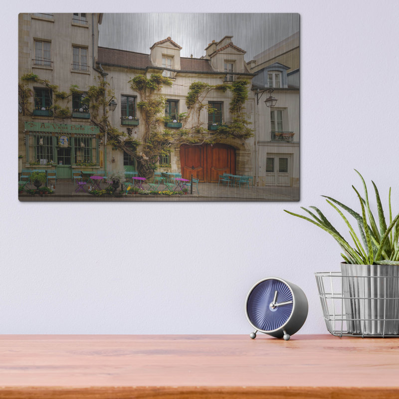 «Parisian Cafe», art mural en métal, H 12 po x l 16 po