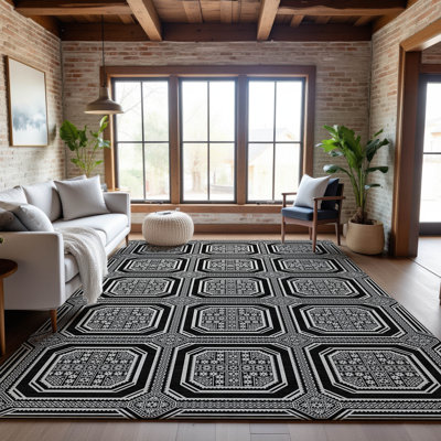 Premium Machine Washable Elize AMF1451 Geometric Rug