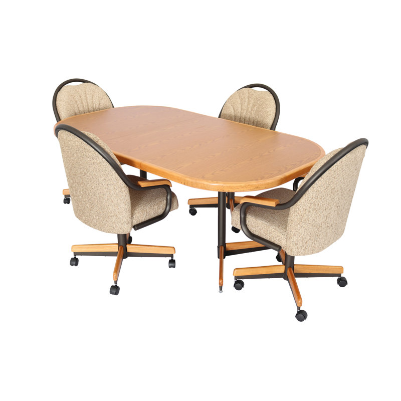 Ensemble de salle à manger extensible à 5 piédestaux 5 pièces, H 30 po x l 42 po x L 54/72 po, Espresso