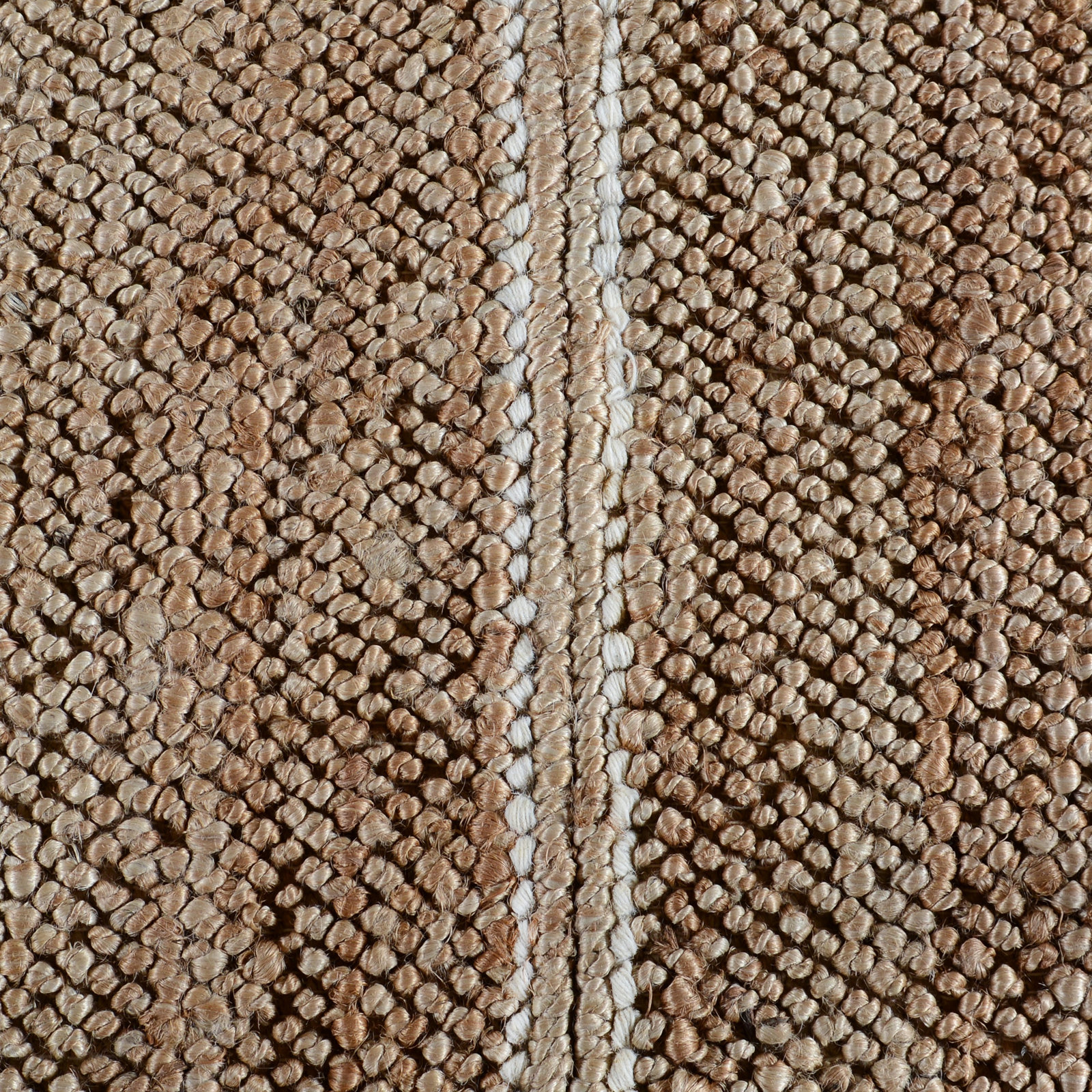 Beamond Brown Ivory Hand-Woven Striped Jute Rug, Rectangle 2' x 3'