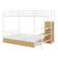 Lit superposé en métal avec tiroir et échelle de rangement latérale et garde-robe-391565364