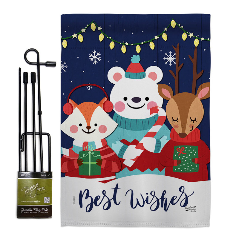 Ensemble de drapeaux de Noël en mélange de polyester 18,5 x 13 po Christmas Buddy